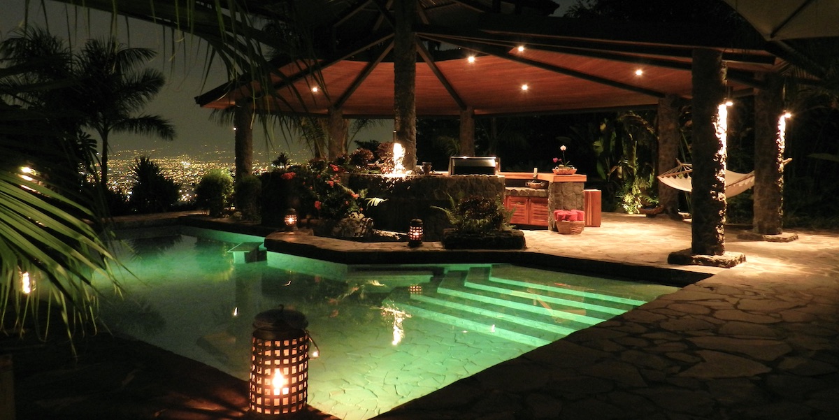Equis One Residence Costa Rica Pool Area Night
