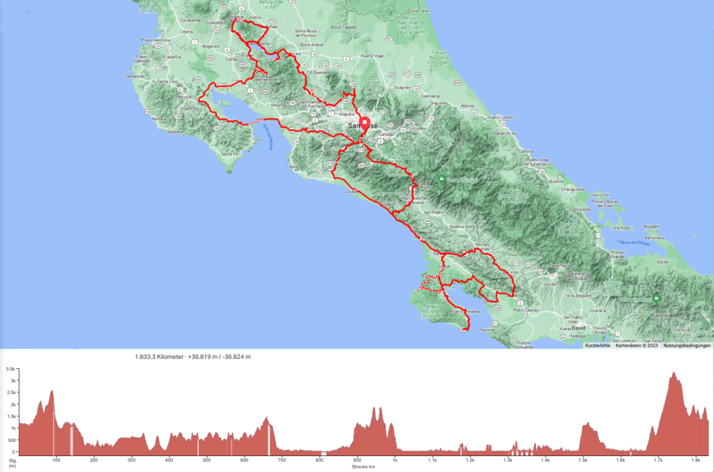 Classic Touring Costa Rica Rally Map