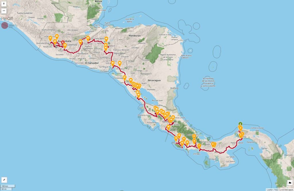 Carrera Panamericana del Sur Rally Map