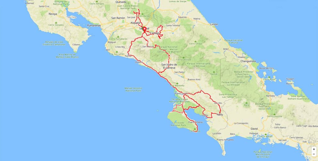 Rally Touring La Carrera Costa Rica Map
