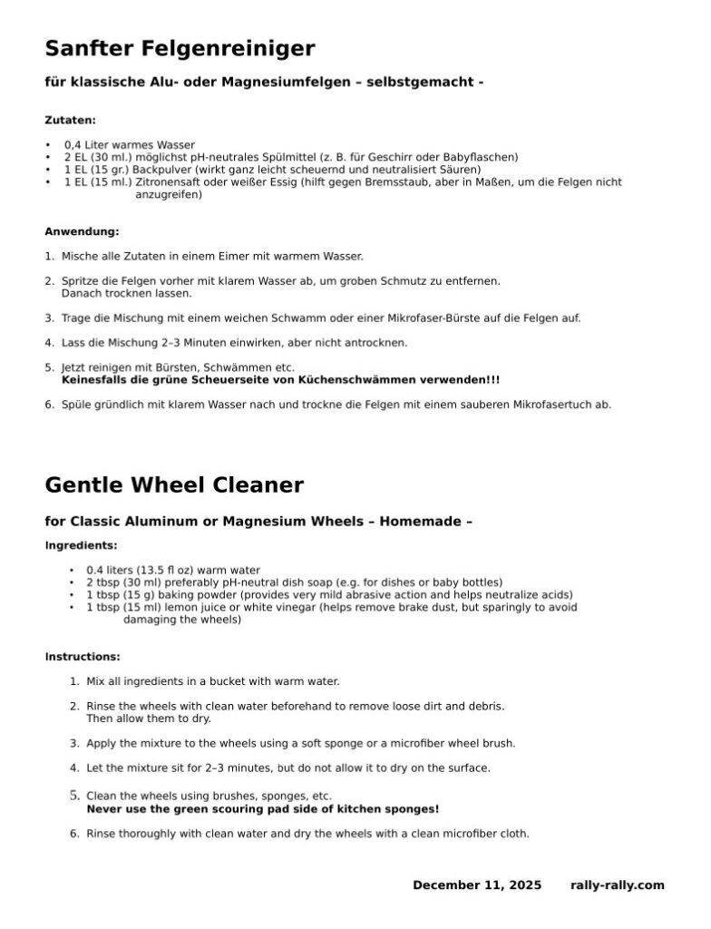 BBS Mahle Felgen Alufelgen Gentle wheel cleaner
